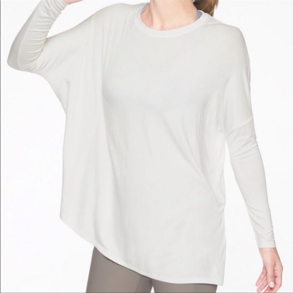 Athleta Cloudlight Relaxed Asym Top Gray S